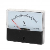 DC 0-1V Rectangle Analog Voltmeter Panel Meter Gauge DH-670 Black