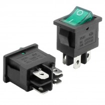 AC 250V 6A 125V 10A 4 Terminals ON/OFF Snap In Boat Rocker Switch 2 Pcs