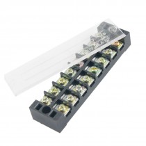 600V 25A Dual Row 8 Position Barrier Screw Terminal Block