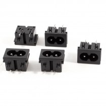 5 Pcs AC 250V 2.5A 2-Pin IEC320 C8 Power Inlet Socket Connector Soldering