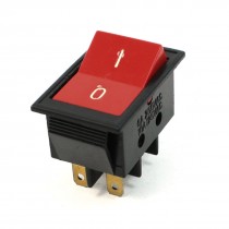 AC 250V/6A 125V/10A Dual Pole Single Throw I/O Rocker Switch Red