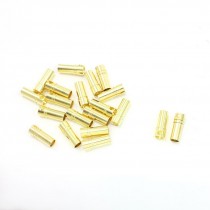 20 Pcs Gold Tone Metal RC Bullet Plug Female Connector 3.5mm