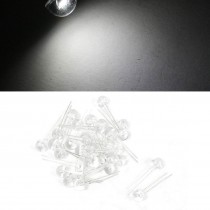 3V 2P Terminals White LED Lamp Light Emitting Diode 30 Pcs