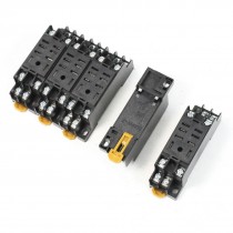 Replaceable 8 Terminals DIN Rail Relay Socket Base Holder 5PCS