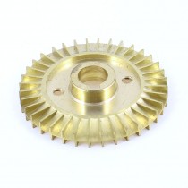 Water Pump Part Dual Two Side 60mm Dia. Gold Tone Brass Impeller
