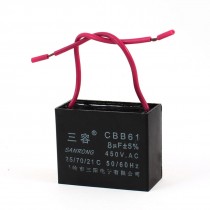 CBB61 8uF AC 450V Rectangle Non Polar Motor Run Capacitor