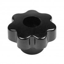 M12 50mm Dia Thread Black Plastic Through Hole Star Head Clamping Knob Grip