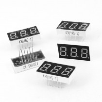 5 Pcs Common Cathode 12 Pin 3 Bit 7 Segment 0.4" Red LED Display Digital Tube