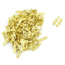 100 Pcs Gold Tone 6.25mm Wide Male Spade Crimp Terminal Connectors