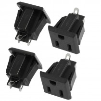10 Pcs US 3 Pins Power Socket Plug Black AC 125V 15A
