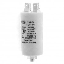 CBB60 AC 450V 50/60Hz 6uF 8mm Thread Polypropylene Film Motor Capacitor