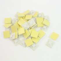 50 Pcs Plastic White 2mm Width Hole Self-adhesive Cable Tie Mount Base