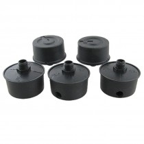 5 Pcs 0.65" Diameter Threaded Black Compressor Muffler