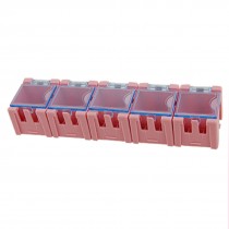 Pink Plastic Storage 5 Mini Rooms Case Components Box