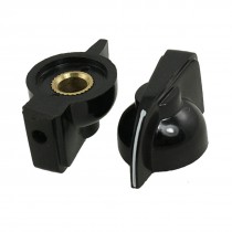 5 Pcs 6mm 15/64" Shaft Hole Dia Potentiometer Pot Pointer Knobs Caps