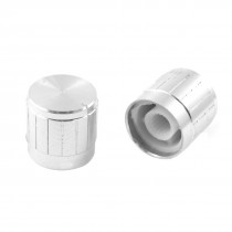 5 Pcs 17mm x 16mm Aluminum Knobs Silver Tone for Amplifier