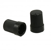 5 x Black Plastic Ribbed Grip 9mm Top Dia Potentiometer Rotary Knobs