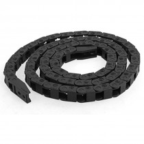 7mm x 7mm Black Plastic Flexible Towline Cable Drag Chain 41.34"
