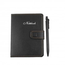 Soft Faux Leather Cover Memo Writing Notebook With Pen