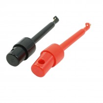 2 Pcs Red Black Plastic Electrical Testing Lead Wire Hook Connector