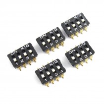 SMD Type 2 Row 8 Pin Terminals 4 Positions DIP Key Switch 5 Pcs