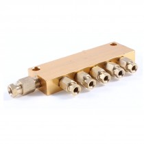 Air Pneumatic Brass Adjustable 5 Ways Oil Distributor Regulating Manifold Block