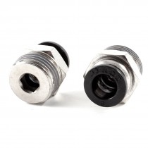 2 Pcs 3/8" PT OD Tubing 8mm Push In Joint Pneumatic Connector Quick Fitting