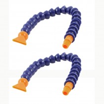 11.4" Multi Direction 1/8" PT Male Thread Flat Nose Flexible Coolant Pipe 2 Pcs
