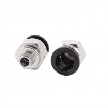 2 Pcs 1 8" PT OD Tubing 12mm Push in Joint Pneumatic Connector Quick Fitting