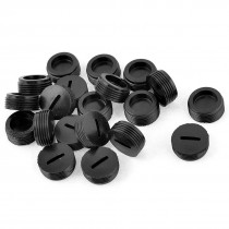 20pcs Black Plastic 15.5mm 0.61" Dia Carbon Brush Holder Threaded Caps