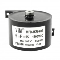 Black Plastic Housing CBB16 6uF 1800VDC Motor Running Capacitor