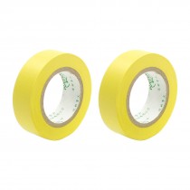 29.5Ft Long 18mm Width Yellow PVC Adhesive Electrical Insulation Tape 2 Pcs