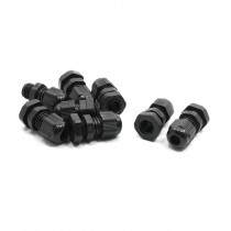 8 PCS PG7 Black Plastic Waterproof Cable Gland Connector 3-6.5mm