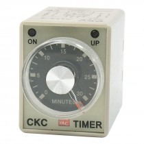 DC 24V 8 Pin DPDT 2NO 2NC 0-30 Minutes Time Delay Relay Timer AH3-3