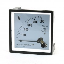 Clear Plastic Shell Square AC 0-500V Pointer Voltage Panel Meter SQ-96
