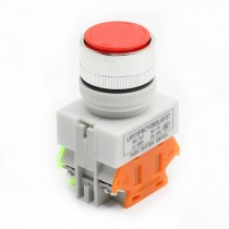 Ui 660V Ith 10A NO NC DPST 4 Pin Self-Locking Red Push Button Switch