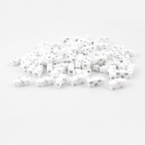 100 Pcs 3-Pin 3.5mm Female Headphone Stereo Audio Socket Adapter White