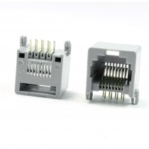 30 Pcs Gray Plastic Shell 8P8C RJ45 PCB Jack Female Connector 14.5mm Height