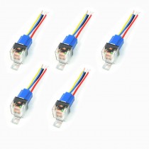 5 Pcs SPDT Ceramic Socket 5 Pin Green Indicator Car Relay DC 24V 80A JD2914