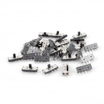 30 Pcs On/Off/On 3-Position 8 Pin DPDT 2P2T Vertical Micro SMD SMT Slide Switch