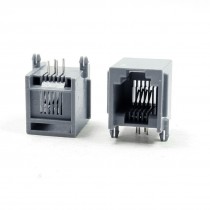 15pcs 4 Pin RJ12 6P6C Computer Internet Network PCB Jack Socket Gray