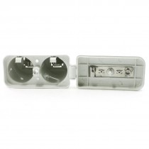 White Plastic 2 Capacity D Type Battery Holding Storage Case Box