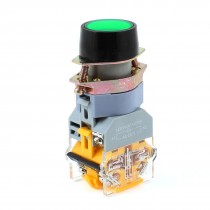 Momentary Green Button 220V LED Illuminated 660VAC 10A DPST Push Button Switch