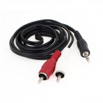120cm Long 3.5mm Plug to 2-RCA Audio Connector Cable Wire for Car