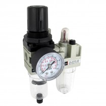 Air Source Treatment Filter Regulator Lubricator + 0-1MPa Gauge