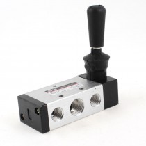 1/4 PT Air Inlet Outlet 1/8 Exhaust Five Ways Two Positions Hand Lever Valve