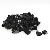 100 Pcs 2x5 Pin 2 54mm Pitch Double Row PCB Bent IDC Pin Headers 10 Pins
