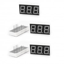 Double Row 12 Pin Common Cathode 3 Digits Red LED Numeric Display 5 Pcs