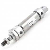 MA25-25-S 25mm x 25mm Stainless Steel Rod Air Pneumatic Cylinder Silver Tone