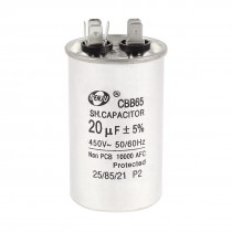 450VAC 20uF 5% Cylindrical Refrigerator Motor Running Capacitor CBB65